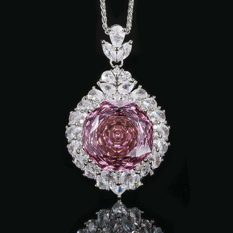 Популярный взрывной новый Huabi ювелирные изделия медная основа позолоченная огранка «роза» темперамент текстура кулон основной камень 18 мм