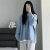 Podzim Zima Dámský Svetr Harajuku Nadměrný Pletený Pulovr Korejský Dlouhý Rukáv V Výstřih Pletenina Preppy Jednobarevný Volný Svetr
