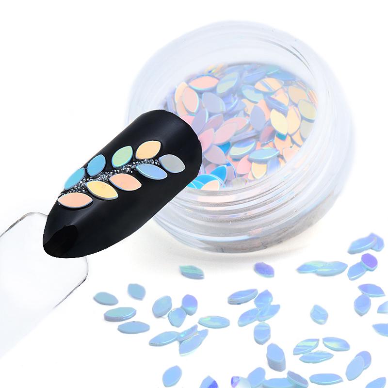 Nail Art Dekorasyon Holografik Bukalemun Tırnak Payetler At Gözü Şekilli Göz Kamaştırıcı Madeni Pul Pul