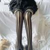 Women's Vintage Sexy Black Vertical Stripes Pattern Stretchy Tights Pantyhose Women's Stockings Gothic Clothes Sexy Underwear