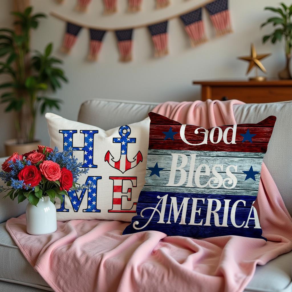 New Linen Printed Pillow Creative Letter Pillow Case Living Room Sofa Pillow