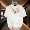 Simple Trendy Brand Men Short-sleeved T-shirt Summer Internet Celebrity Print Loose Round Neck Light Luxury Versatile Trendy