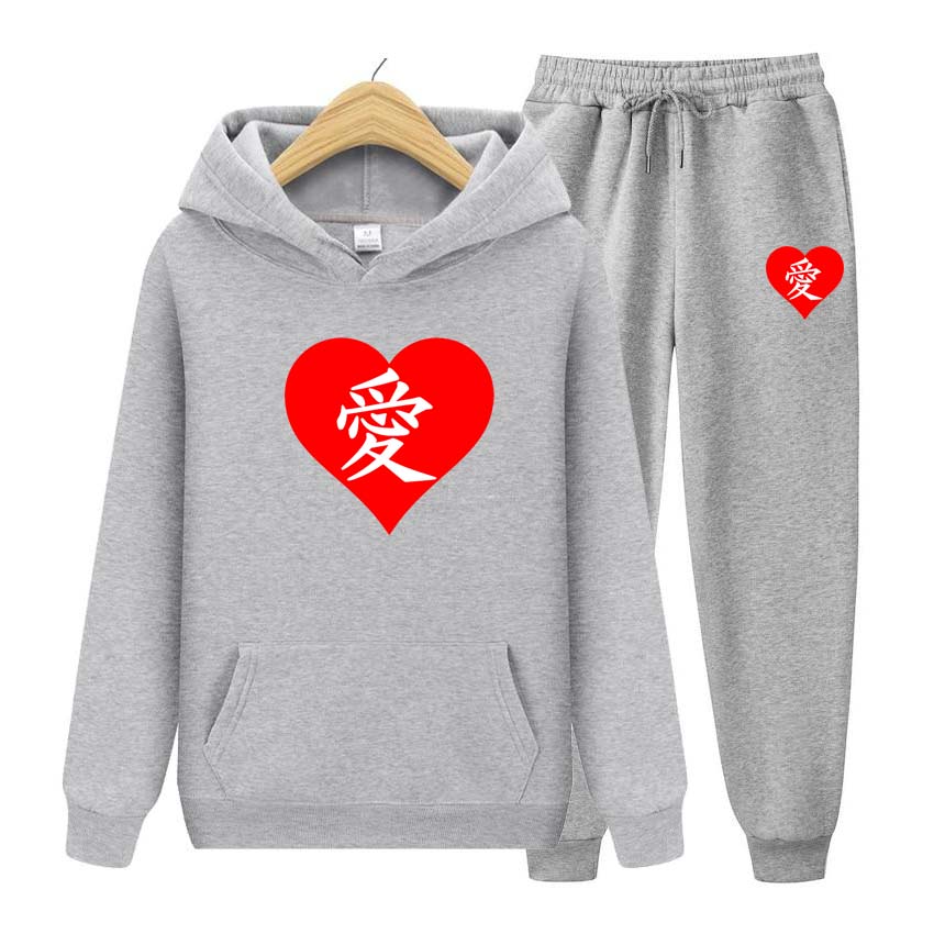 Módní potisk 2dílná sada Dvoudílná sada Potisk Pánské Dámské Mikiny Teplákové soupravy Jogger kalhoty silné Teplé oblečení Pánské