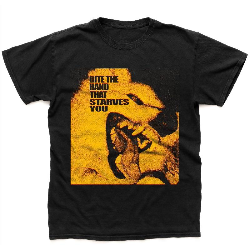 Bite the Hand That Starves You Gothic Punk Angry Dog Yk Aesthetic TShirt Summer Unisex Loose and Breathable Cotton Tshirt S