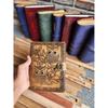 Handmade Owl Embossed Leather Notebook for writing and Sketching, , Book Of shadows and Personal Grimoire