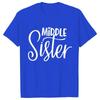 Kurzarm Mode Damen T-Shirt Große Mittlere Schwester Passende T-Shirts Damen Lässiges Oberteil T-Shirts Cartoon Grafik T-Shirts