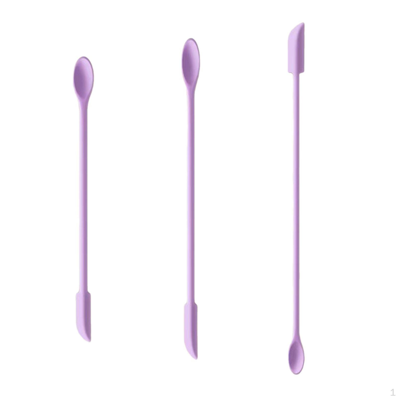 

3 Pieces Make up Spade Set Cosmetic Double Ended Silicone Spoon for Shampoos Lotions