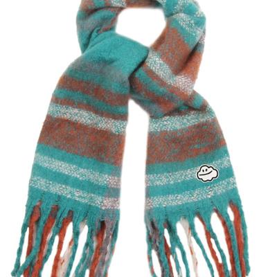 GRAVER [BAG&ACC] Cloud Embroidered Bold Check Muffler_Emerald