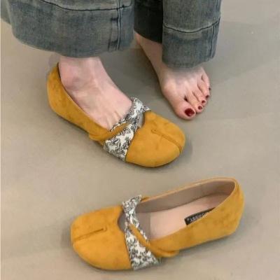 2025 Spring New Retro Inner Height Increase Mary Jane Single Shoes Women's Shallow Mouth Round Head with Skirt French Ballet Shoes