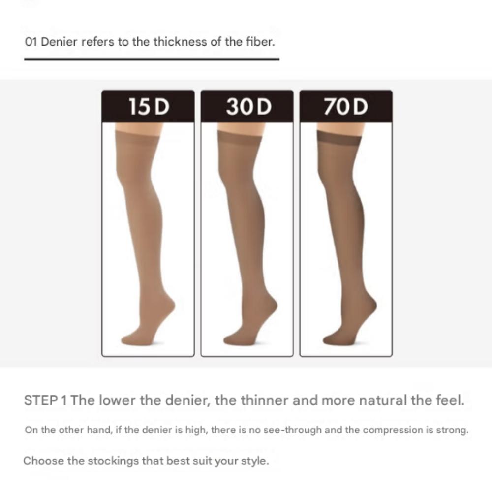 Vivien Pandora Band Stockings Coffee Color 4 Pieces