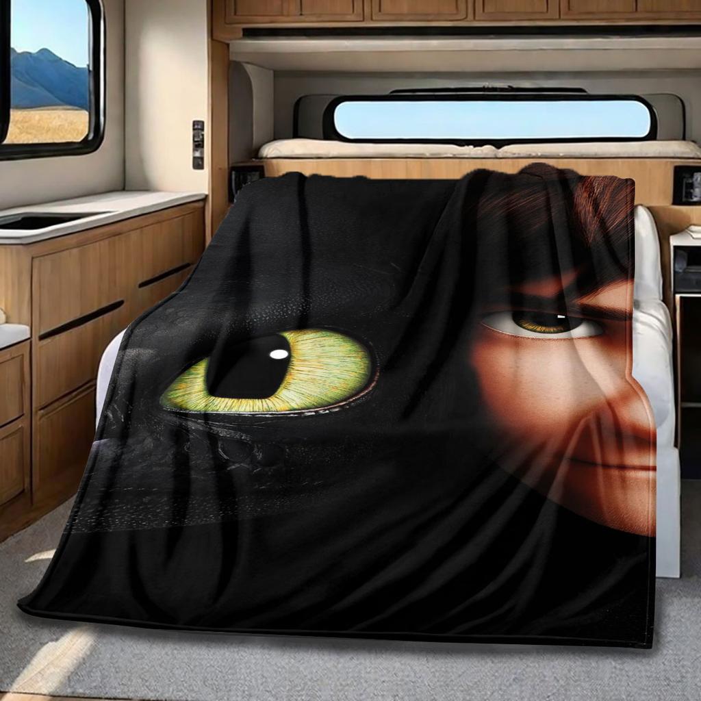 High-quality How to Train Your Dragon Toothless themed printed blanket. Soft and comfortable, a perfect gift for  friends.