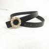 Women's Fashion Versatile Trend Decorative Suit PUThin Belt Rhinestone Leather Style Jeans Belt Simple Decorative Belt