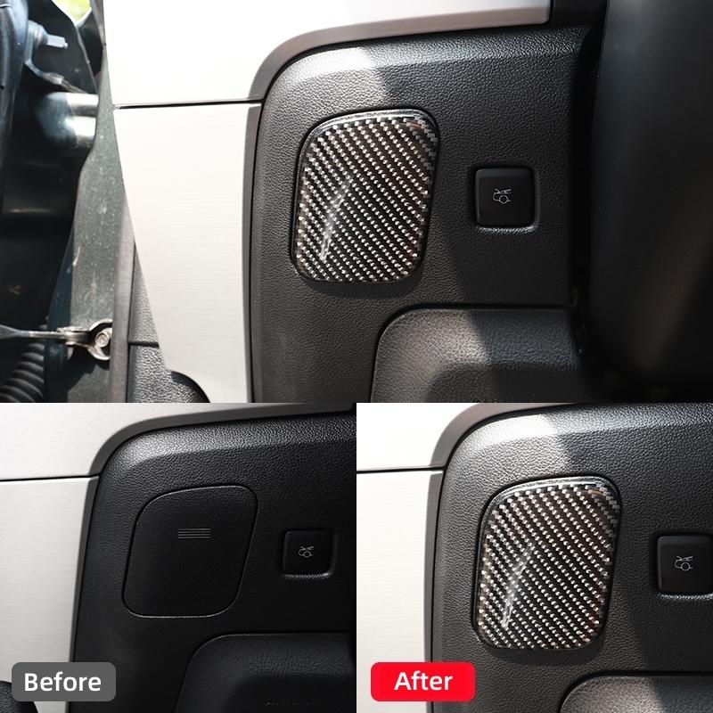 For Ford Mustang GT 2015-2021 Carbon Fiber Car Main Driver Storage Box Decoration Cover Sticker Decal Car Interior Accessories