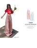 Women's Spring Plaid High-Waist Wide-Leg Pants - Casual, Loose, Floor-Length