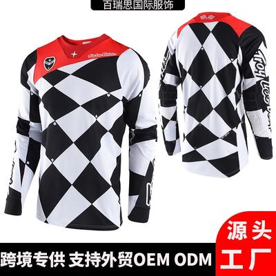 Men Women Long Sleeve Motorcycle Riding Shirt Off-Road Trail Cycling Breathable Quick-Dry Top In Plaid