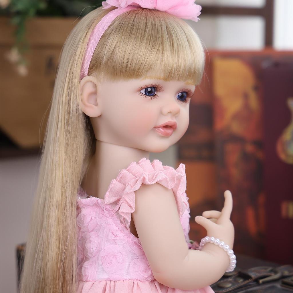 KEIUMI Reborn Doll Girl 55 Cm Bathe Silicone Vinyl Realistic Newborn Baby Dolls Early Educational Toy Kids Christmas Gift