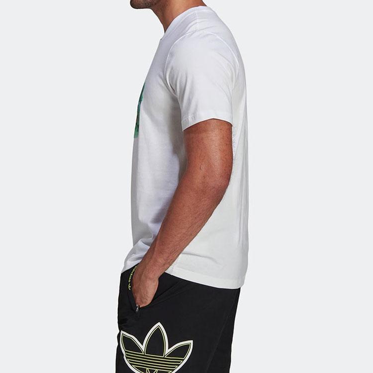 Adidas Originals Trefoil Cartoon Basketball Print Short Sleeve T-Shirt Men Tops White HE4717