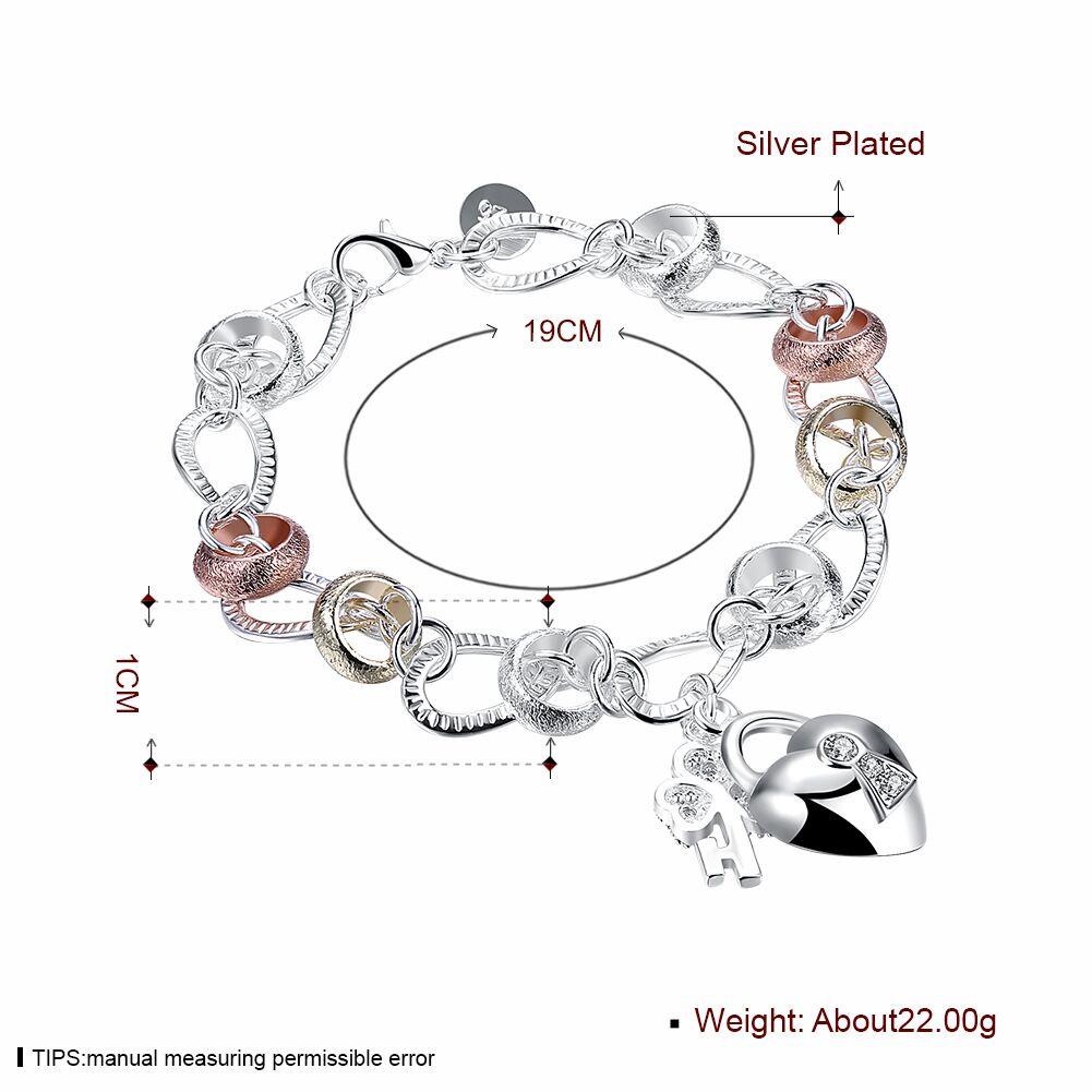 Lihong 925 Sterling Silver Heart Lock Clover Flower Aaa Zircon Bracelet Chain For Women Wedding Engagement Charm Jewelry