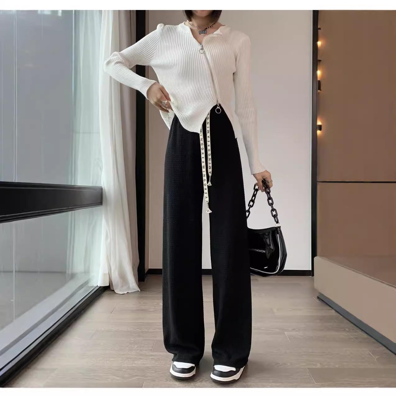 

Women s Spring/Autumn High Waist Wide-Leg Drape Pants XXL - 135-150 kg