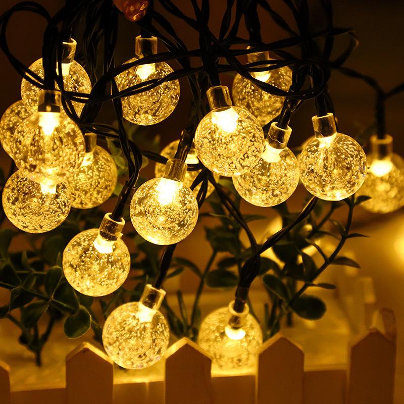 Waterproof LED Solar Bubble Ball String Lights for Outdoor Decoration