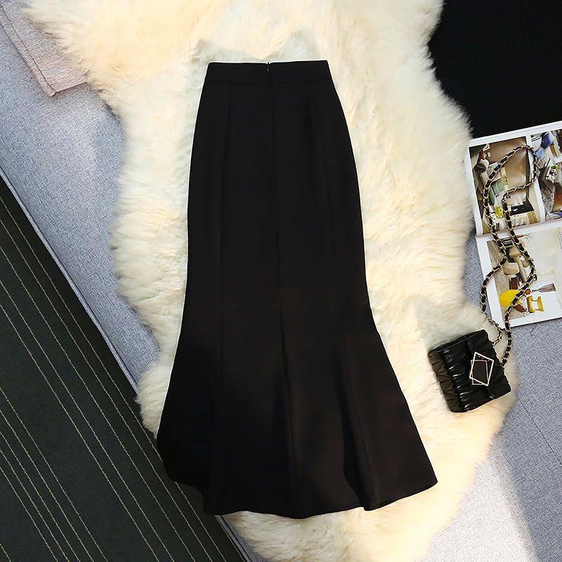 

Butt Hugging Skirt, Black Half Body Skirt Hip Skirt Black Half Skirts black L