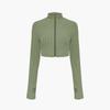 Autumn/Winter Solid Ribbed Two-Piece Set: Zipper Cardigan & High-Waisted Flared Pants for Women