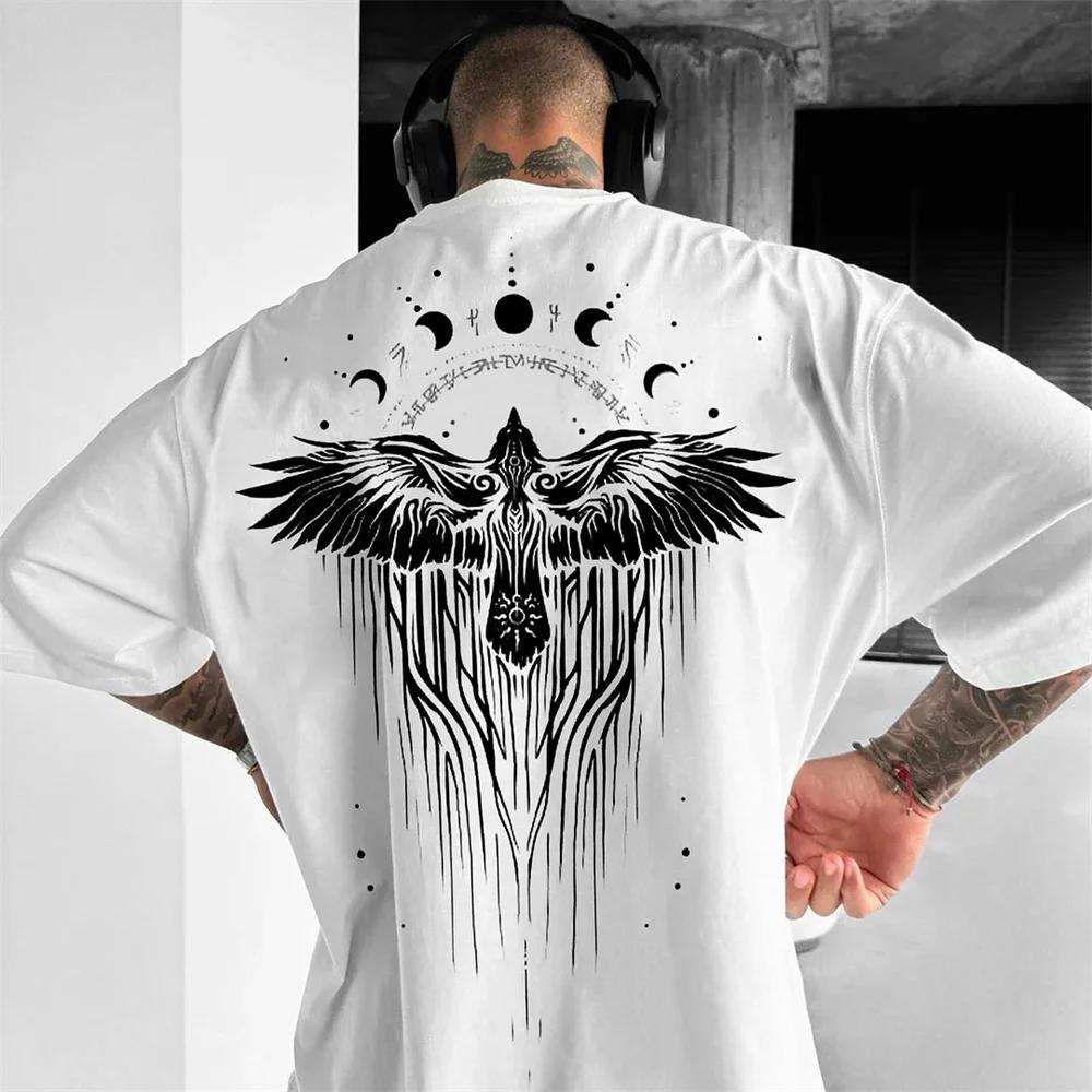 Ethnic Totem graphic men's cotton T-shirt Summer Street Y2K cotton short sleeve T-shirt men's casual vintage top clothing