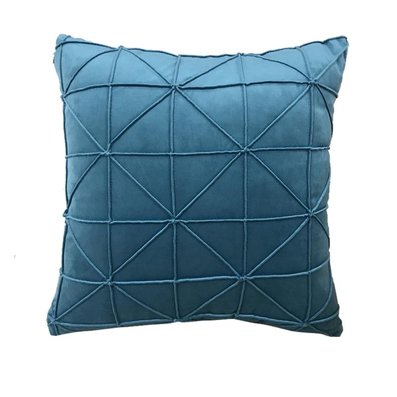 Single Pillow Pillowcase Without 45x45cm Core Dutch Velvet Solid Color Backrest With 3d Line Pleated Beige Grid Sofa Cushion And Pillowcase
