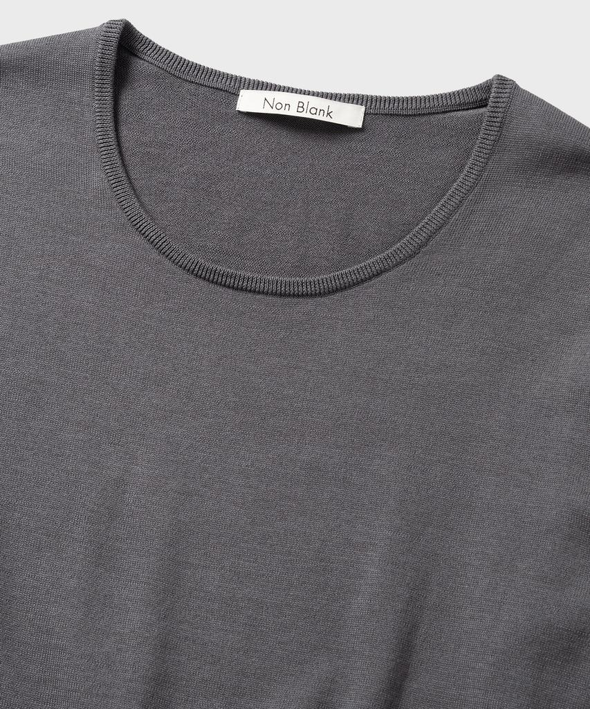 NONBLANK Fine Gauge U-Neck Ls Knit_Charcoal