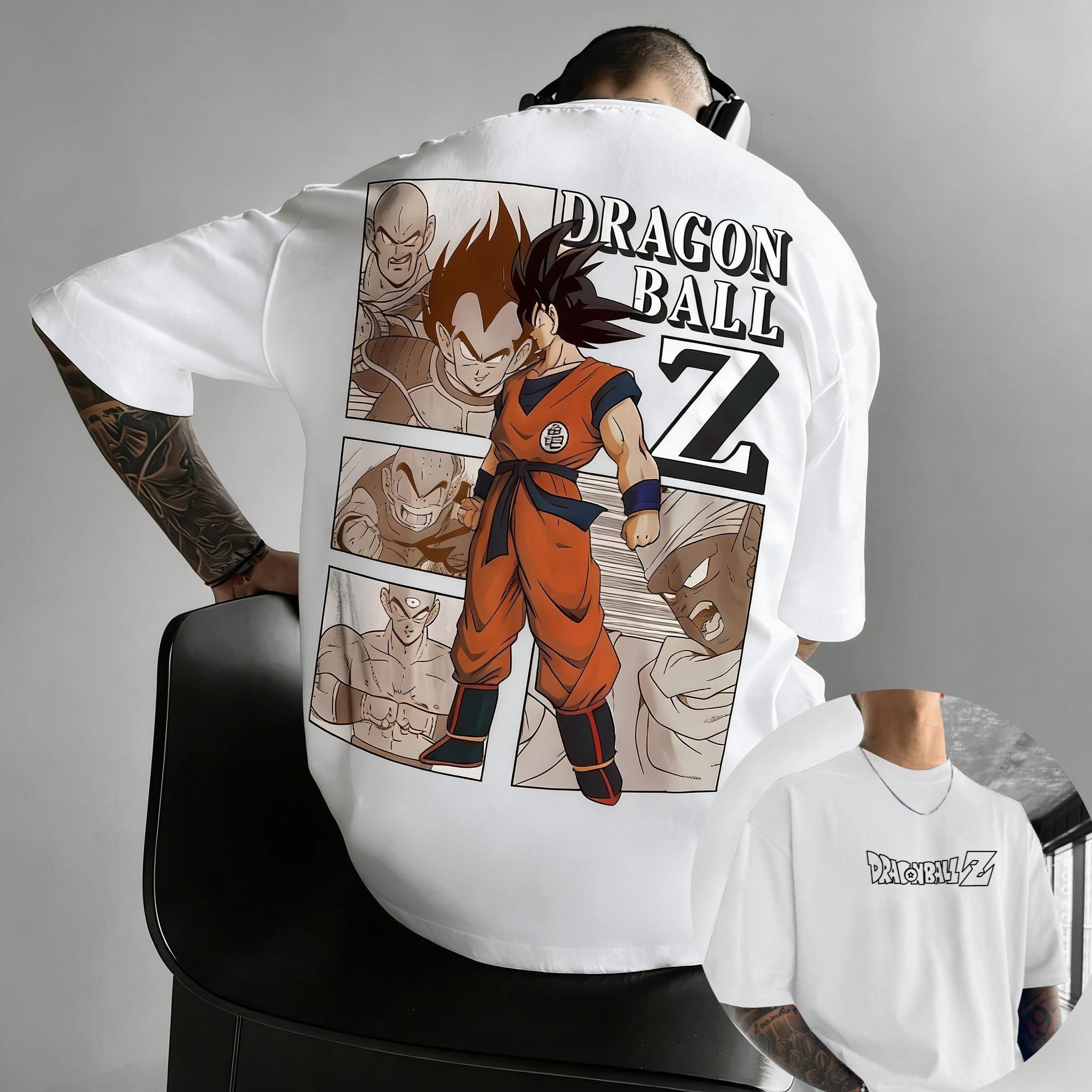 

Новая аниме-футболка Dragon Ball с изображением Гоку, с круглым вырезом, с короткими рукавами, 2026, Bandai, летняя, мужская, спортивная, свободная и дышащая, хлопковая S