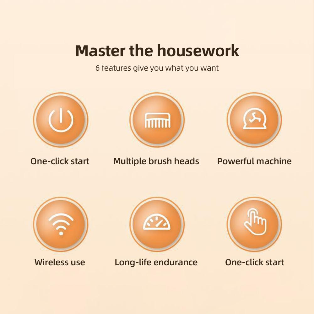 Electric Cleaning Brush Set Portable Cordless Electric Spin Scrubber Waterproof 3 Speeds Digital