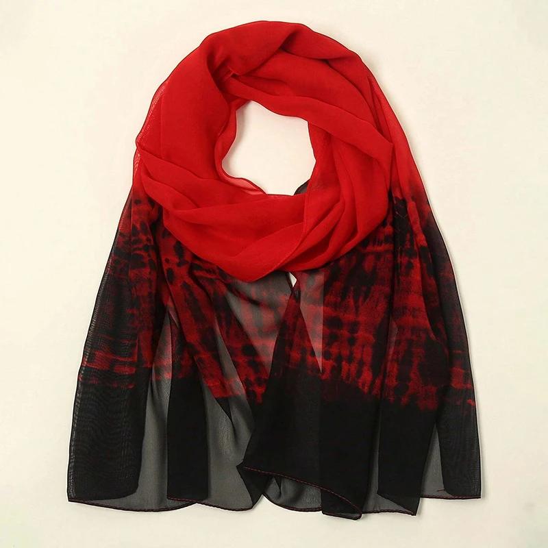 Chiffon Women Beach Scarf Floral Silk Shawls Design Print Headband Female Summer Headband Wraps Sunscreen Hijab