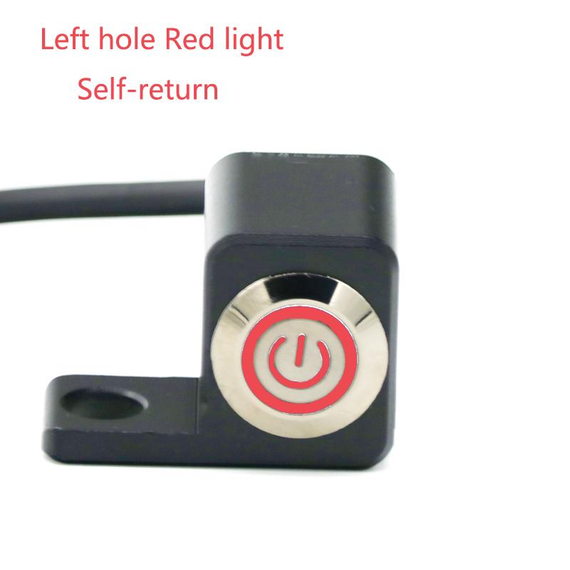 LMoDri 12V Motorcycle Switch 10mm Mirror Mount Motorbike Headlight Hazard Brake Fog Lights Manual/Self Return Waterproof