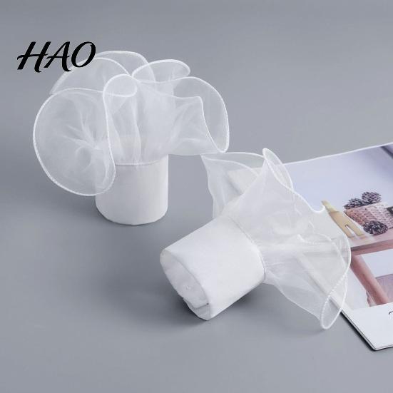 Romantic Style Clothing Accessories Detachable Ruffled Cuffs for Women, Elastic Layered Tulle Fake Cuffs, Decorative Formal Dress Sleeve Trims