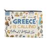 Storage Bag, Greek Style Pattern Printed, with Smooth Zipper Toiletry Bag, Wear-Resistant Splash-Proof Makeup Bag, for Outdoor Travel Use