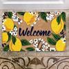 Lemon Print Welcome Doormat Absorbent & Non-Slip Washable Entryway Rug Soft & Comfortable for Front Door Bathroom Kitchen