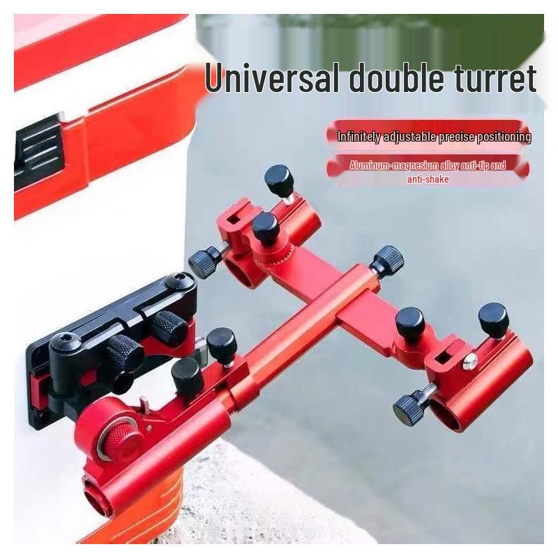 Adjustable Double Rod Holder for 36'' Fishing Chair - Durable Aluminum-Magnesium Alloy Tackle Box Accessory
