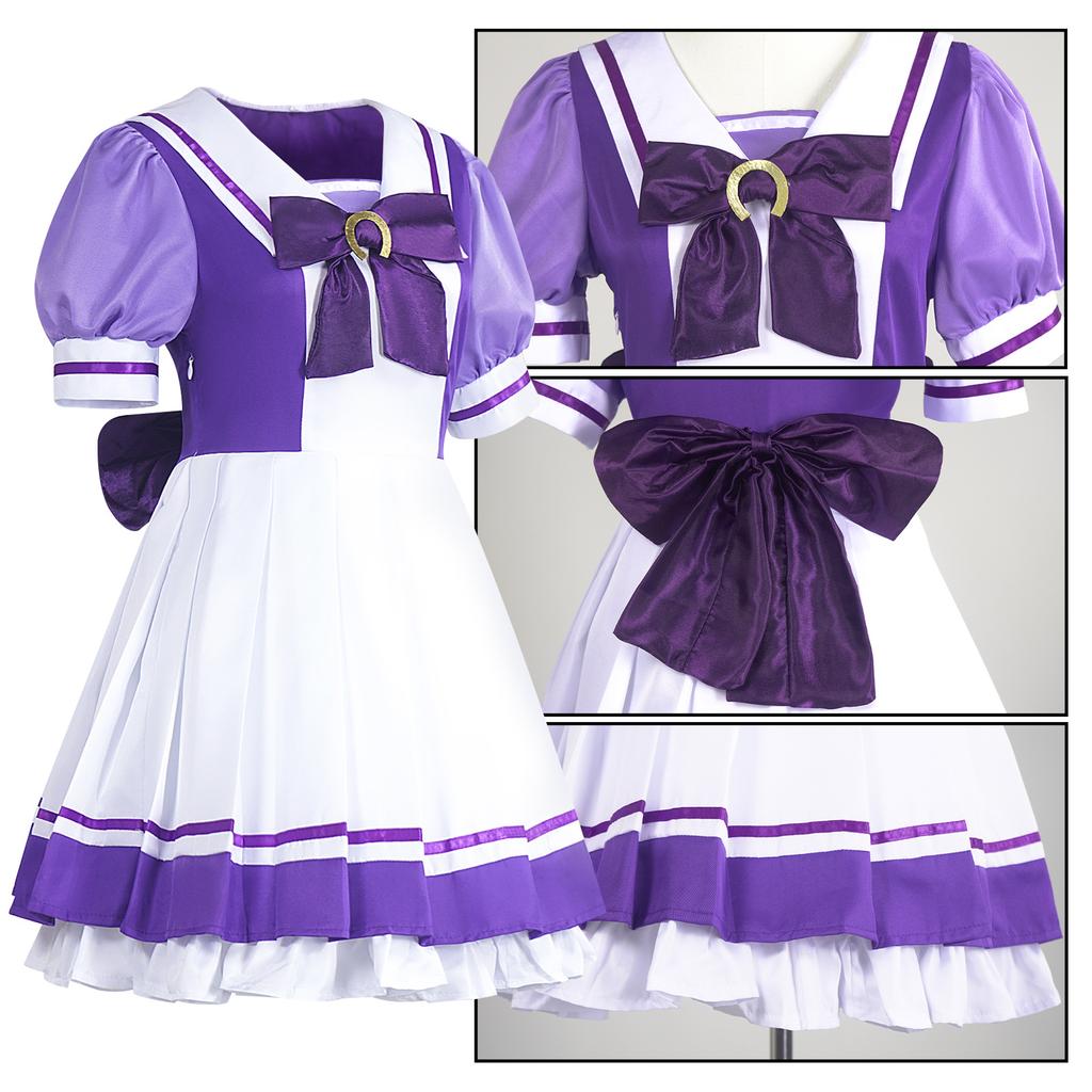 Anime Pretty Derby Uma Musume Kostium Cosplay Uma Musume Tokai Teio Peruka Cosplay Ogonek Uszy Sukienka Kobiety Strój na Imprezę Halloweenową