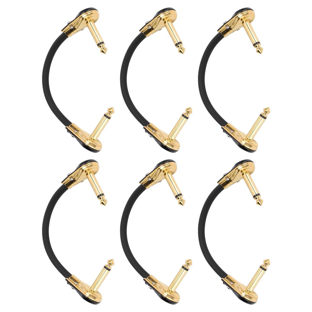 6 Pcs Guitar Effect Pedal Cable 15cm 6 Inch 14 Inch Right Angle Guitar Patch Cable for Microphone