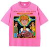 How To Exit Your Body Prints Washed Men T-Shirt Summer Breathable Casual Short Sleeve Soft Cotton Streetwear Loose Top
