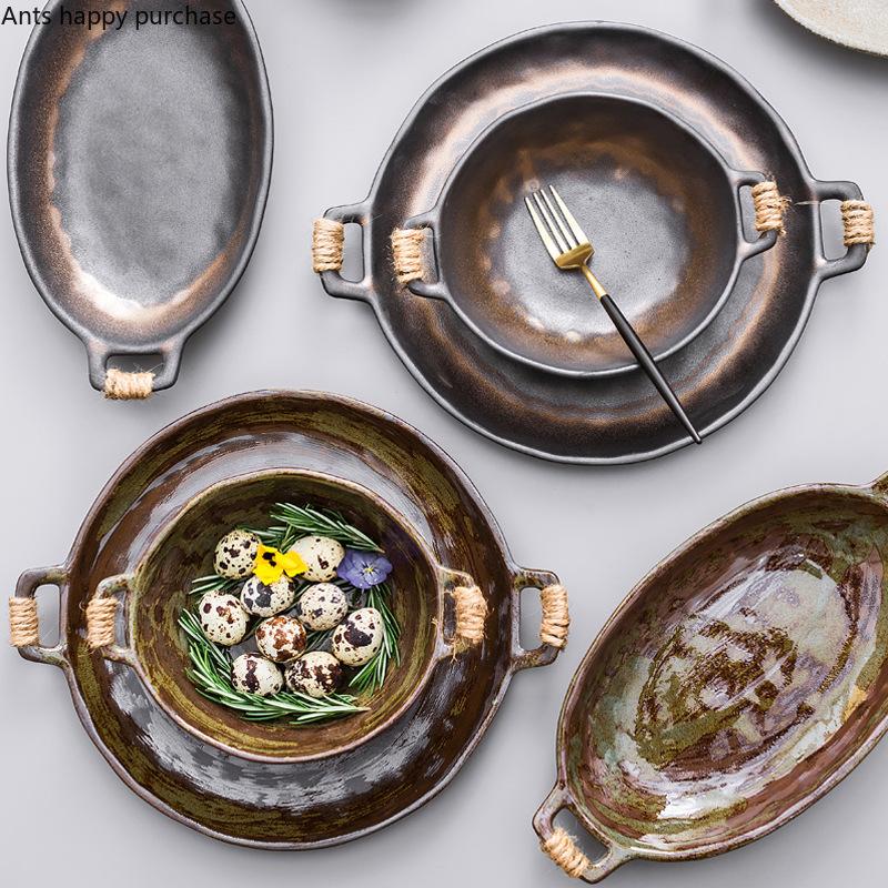 Restaurant Ceramic Tableware Dinner Plate Western Plate Steak Plates Noodle Bowl Soup Bowls Dessert Bowl Sushi Plates Fruit Dish