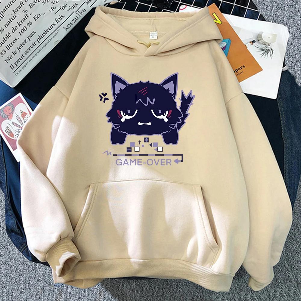 Genshin Impact Scaramouche Cat Hoodie Cute Women Korea Kawaii Wanderer Hoodies Unisex Autumn Winter Casual Pullovers Sweatshirts