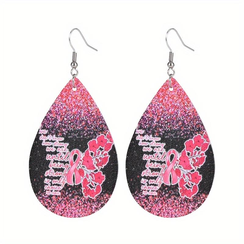

1 Pair of Pink Butterfly Teardrop Earrings Faux Leather Earrings Wedding Earrings Wonderful Gifts for Yourself and Your Friends
