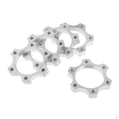 5Pcs Bike Freewheel Threaded Hubs Disk,Flange Adapter Bicycle Disk Rotor Hub Nut
