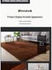 Long Pile Silk Wool Carpet - Full Coverage Bedroom and Living Room Rug, Solid Color