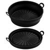 Foldable 8.5 Inch Fryer Silicone Liner Food Grade High Temperature Resistant Round Fryer Silicone Pot 8.5 Inch Black
