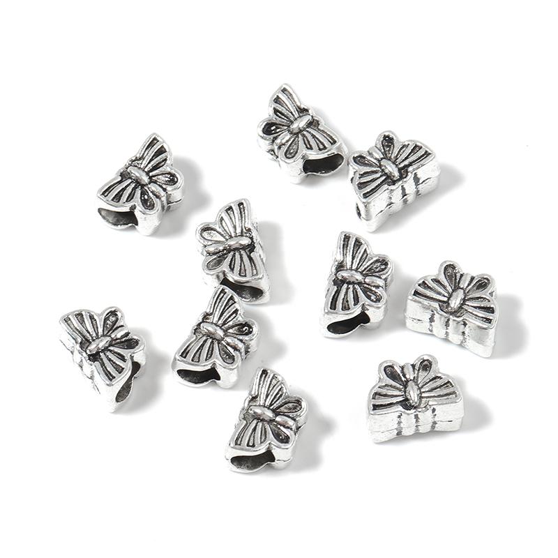 10pcs/lot Alloy Large Holes Beads Simple Pendant Charm Beads Fit DIY Original Bracelet Jewelry Making Accessories