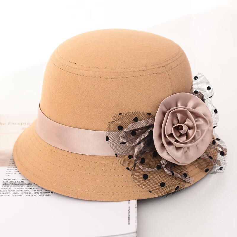 Dámský retro fedora klobouk ze vlněné plsti se širokou krempou ZHENYUEQI