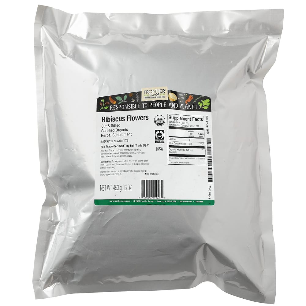 Frontier Natural Products Fiori di Ibisco Tagliati e Setacciati, 453g (16 once)