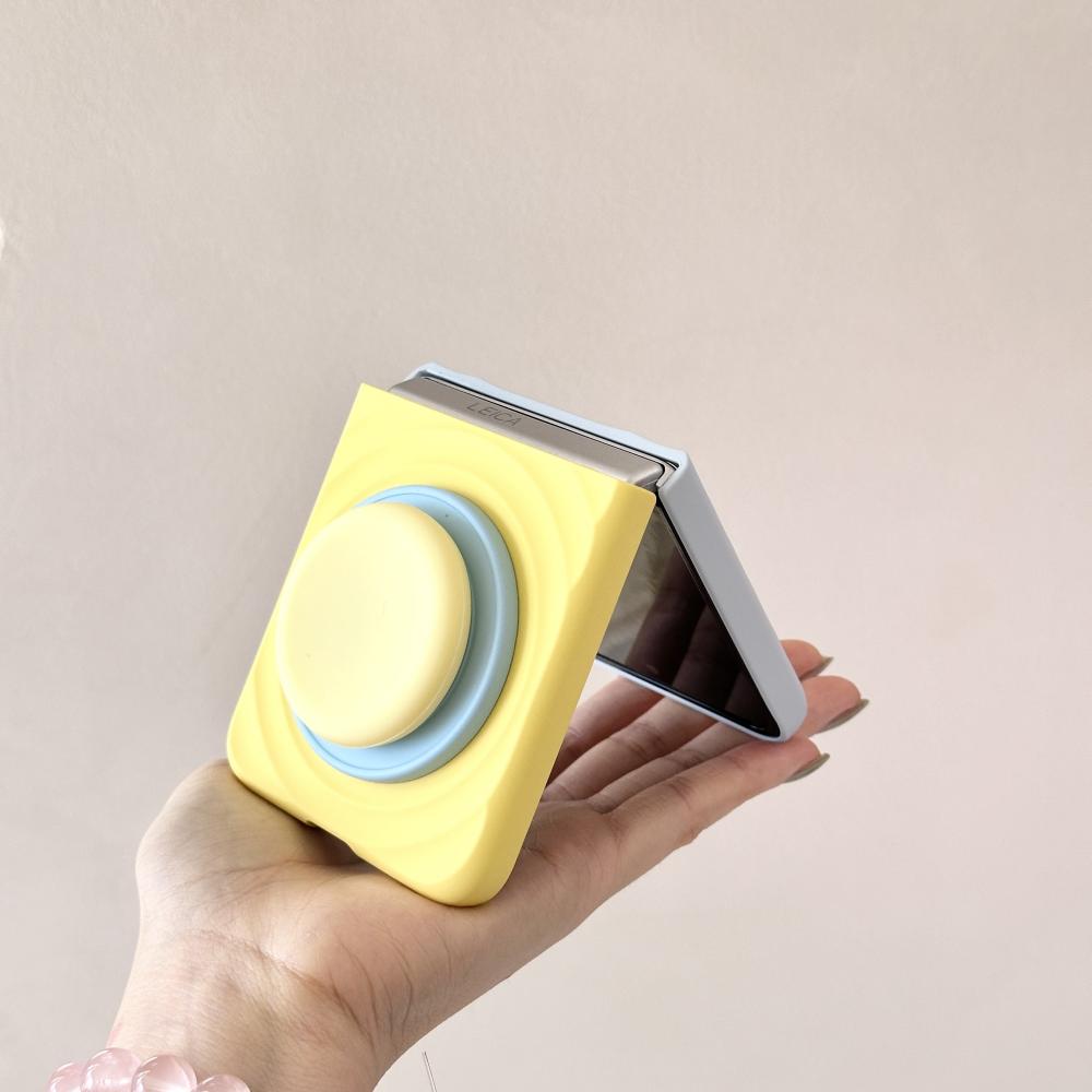 For Xiaomi Mix Flip and Mix Flip 2 Case Magsafe Ripple Pattern Contrast Color Block Foldable Matte Anti-Slip Grip Cover